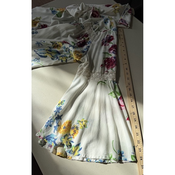 Modcloth Blouse Top 2X Bell Sleeve Fairy Whismy Boho Ethereal Floral Hippie - Picture 13 of 16